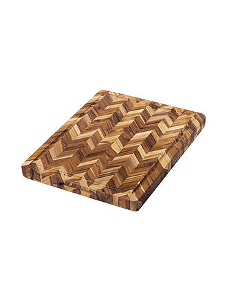 TEAKHAUS | Schneidebrett Herringbone extra Dick 41x30,5cm Teakholz
