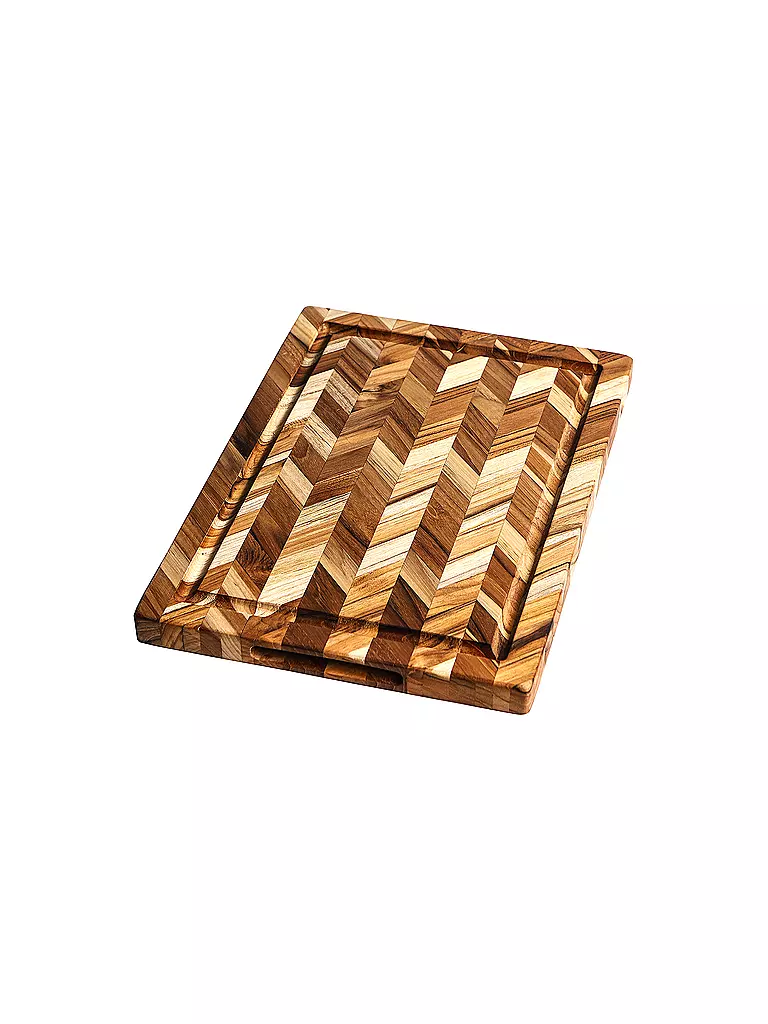 TEAKHAUS | Schneidebrett Herringbone 36x25cm Teakholz | braun