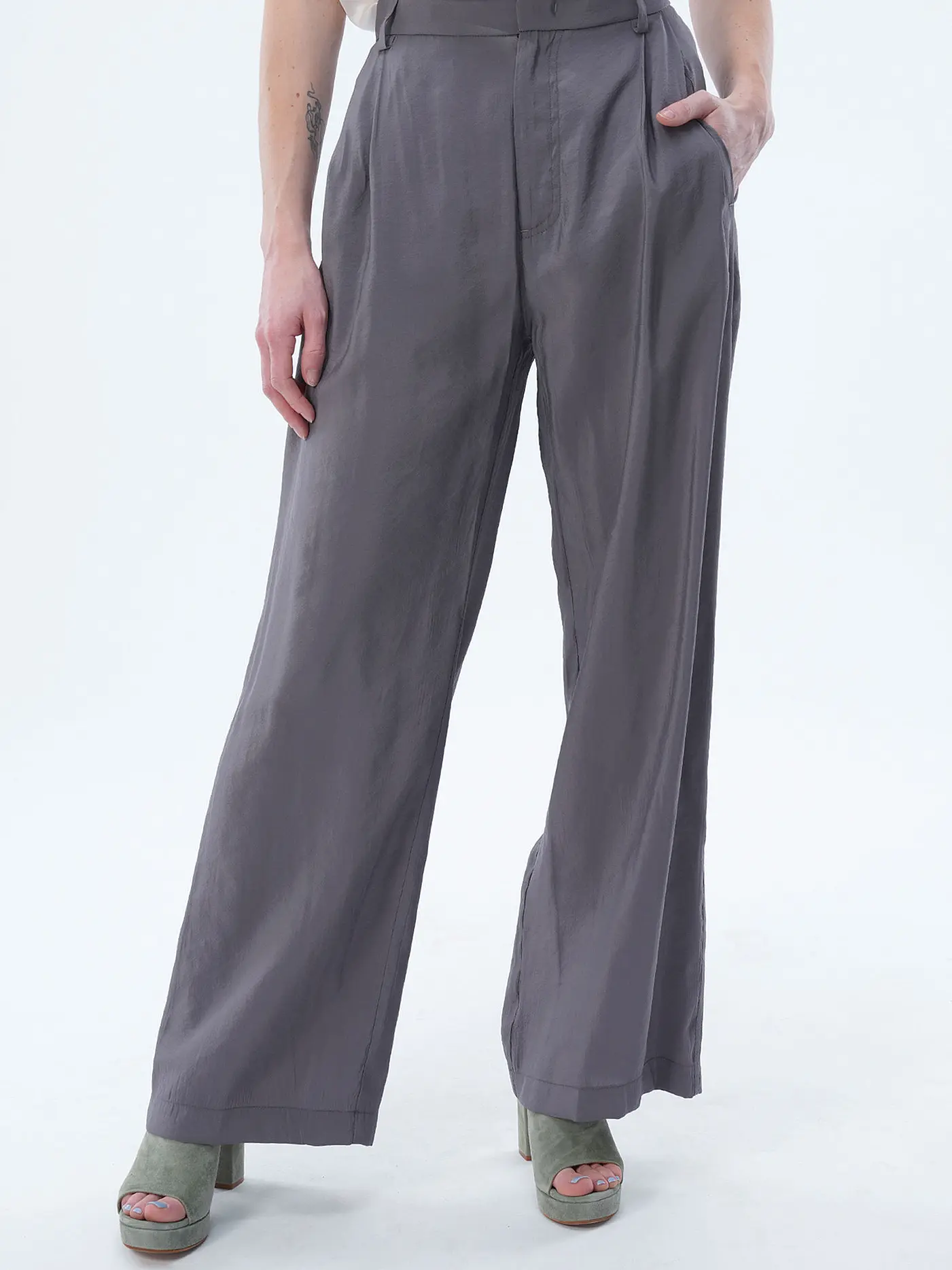 TELA | Marlenhose INSIDE  | grau