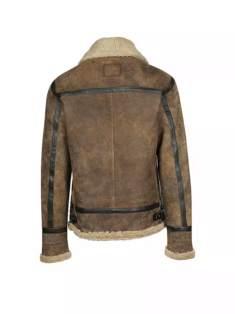 TIGHA | Lammfelljacke "Homer" | braun