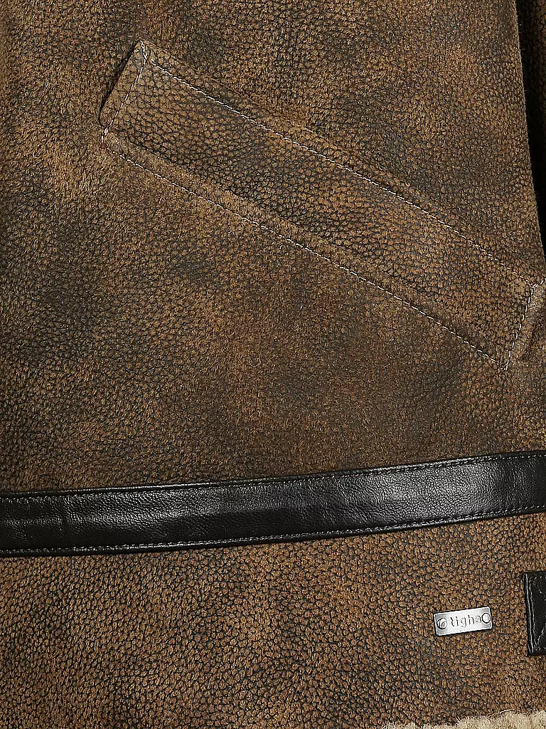 TIGHA | Lammfelljacke "Homer" | braun