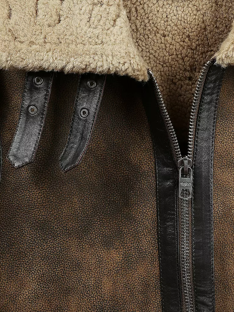 TIGHA | Lammfelljacke "Homer" | braun