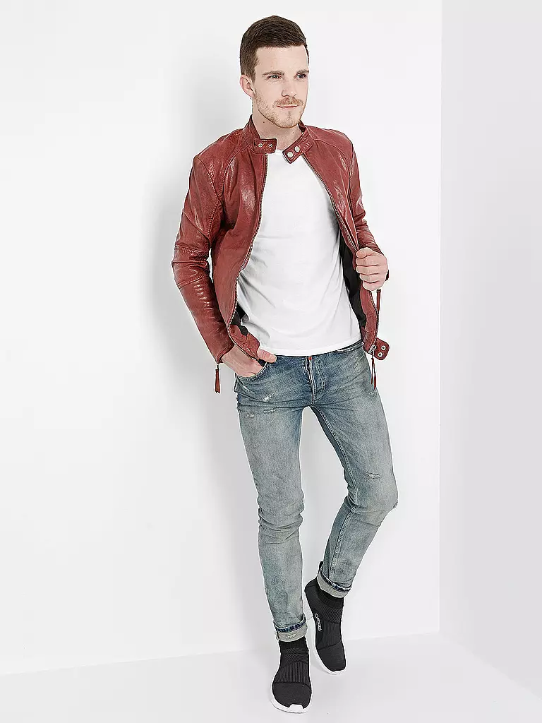 TIGHA | Lederjacke "Dex" | rot