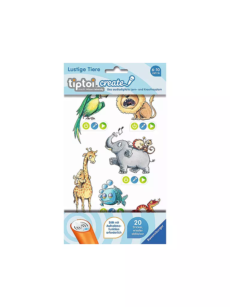 TIPTOI | CREATE Sticker Lustige Tiere | keine Farbe