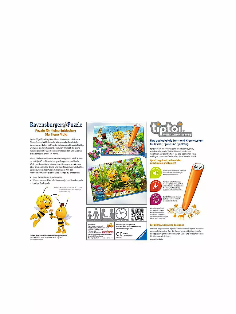 TIPTOI | tiptoi® Das tiptoi Puzzle für kleine Entdecker - Die Biene Maja | keine Farbe