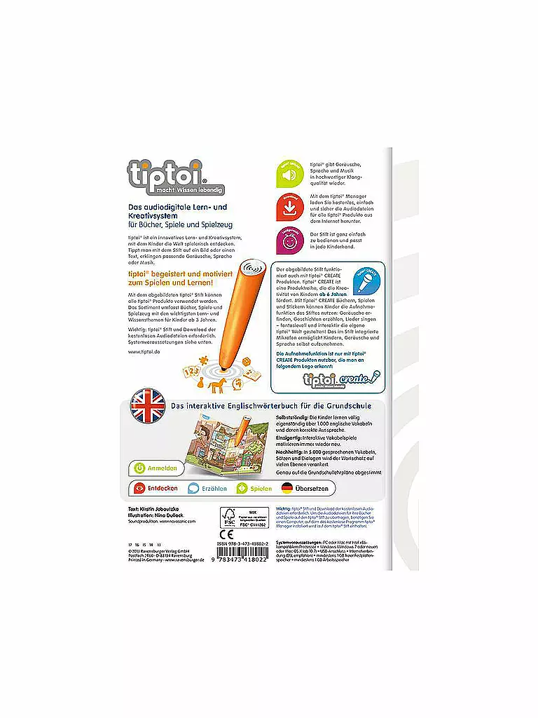 TIPTOI | tiptoi® Grundschulwörterbuch Englisch | keine Farbe