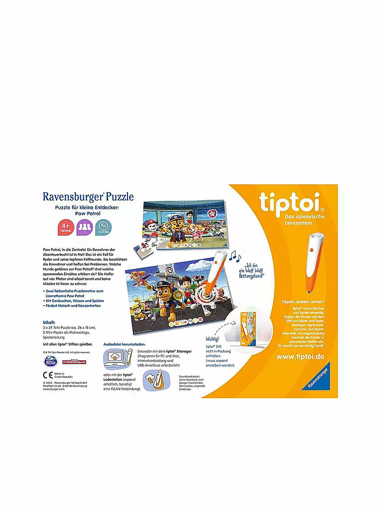 TIPTOI tiptoi® Puzzle für kleine Entdecker: Paw Patrol keine Farbe