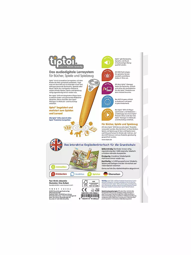 TIPTOI | Tiptoi - Grundschulwörterbuch Englisch | transparent