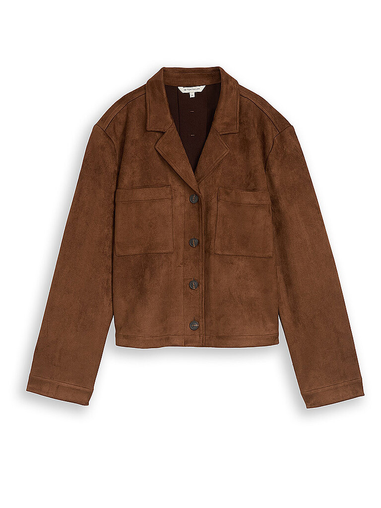 TOM TAILOR Jacke in Lederoptik braun | L