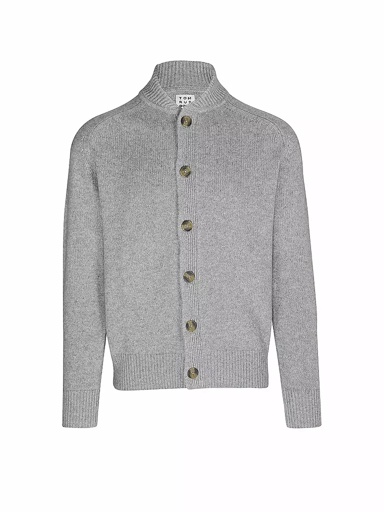 TOM RUSBORG | Kaschmir Strickjacke | hellgrau