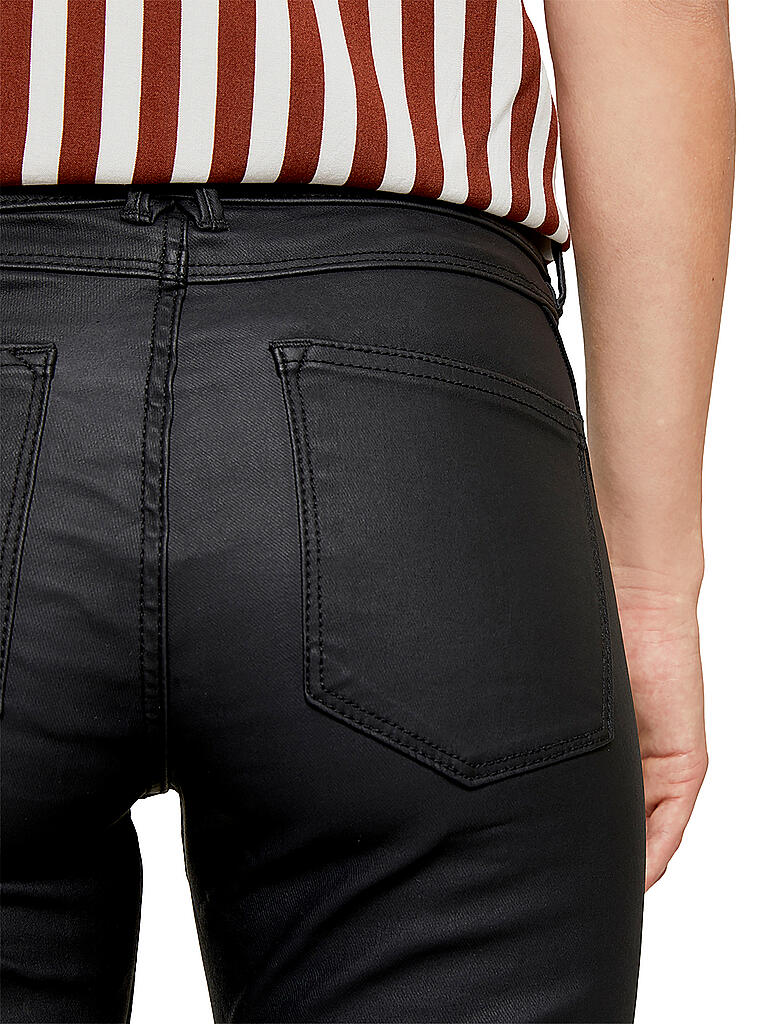 TOM TAILOR DENIM Jeans in Lederoptik Extra Skinny Fit "Jona " schwarz