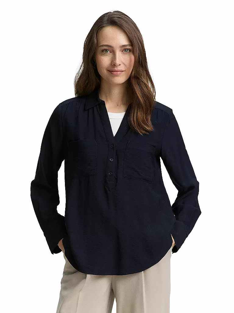 TOM TAILOR | Blusenshirt  | dunkelblau