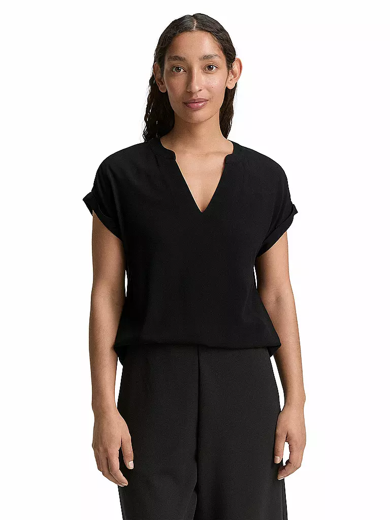 TOM TAILOR | Blusenshirt | schwarz