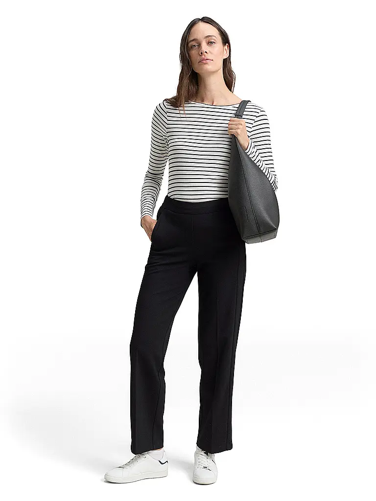 TOM TAILOR | Businesshose Straight Fit | Schwarz