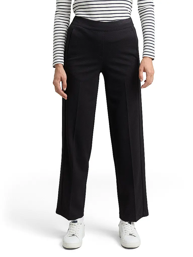 TOM TAILOR | Businesshose Straight Fit | Schwarz