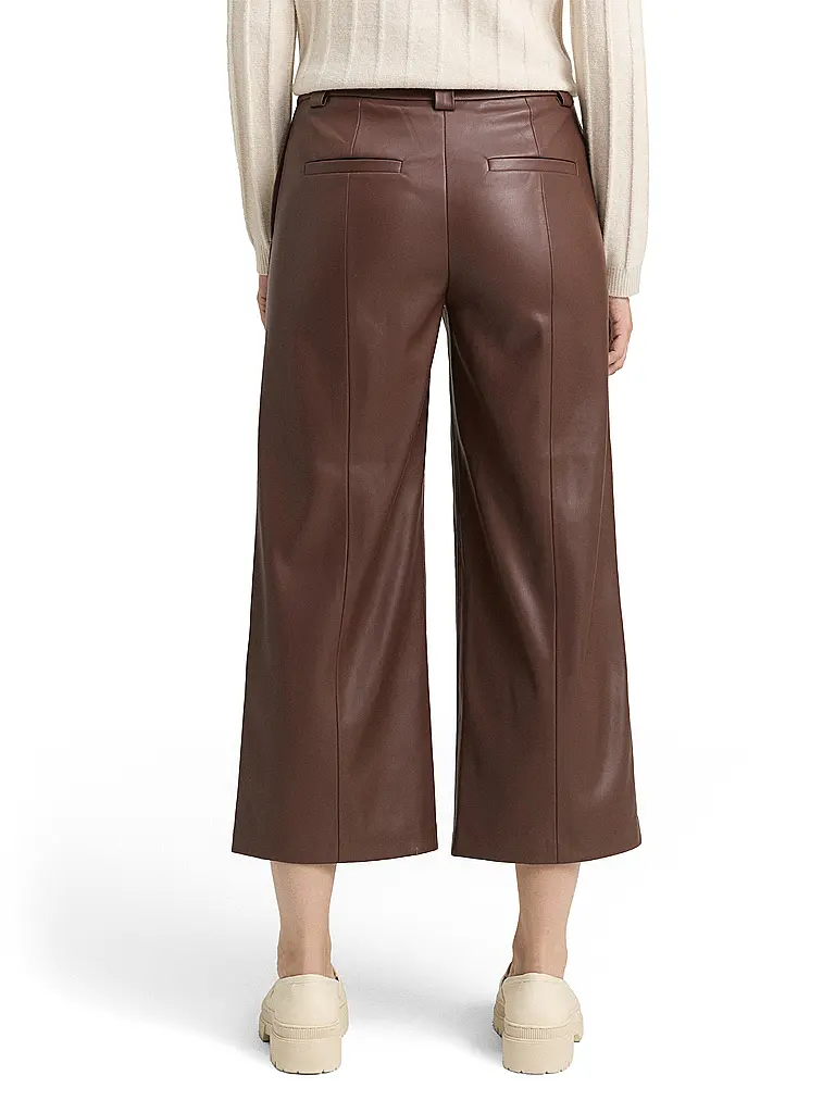 TOM TAILOR | Culotte in Lederoptik | braun