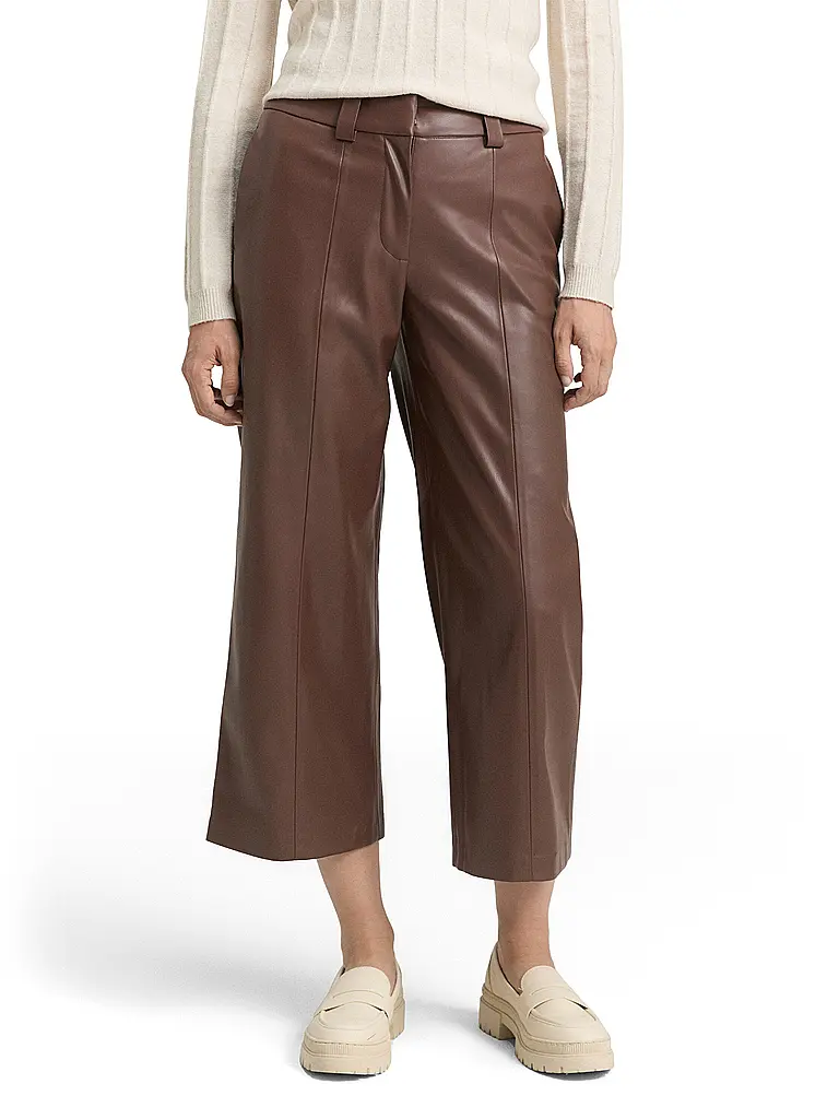 TOM TAILOR | Culotte in Lederoptik | braun