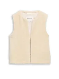 TOM TAILOR | Gilet in Felloptik | Beige
