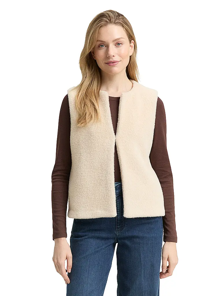 TOM TAILOR | Gilet in Felloptik |