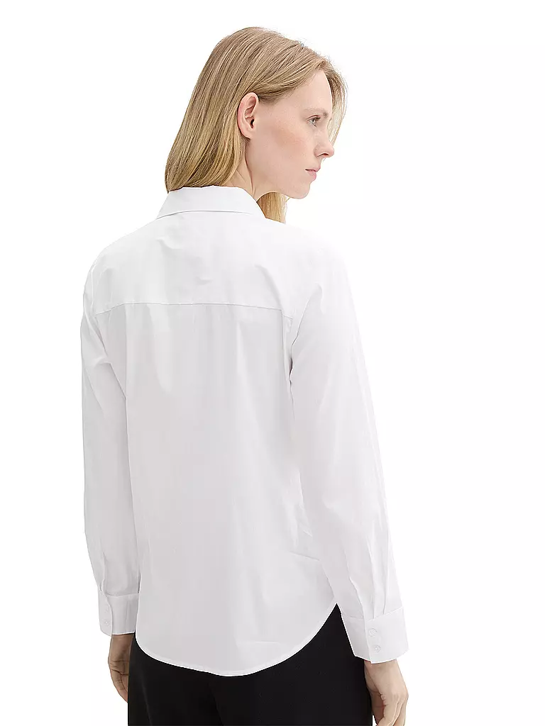 TOM TAILOR | Hemdbluse Regular Fit | weiss