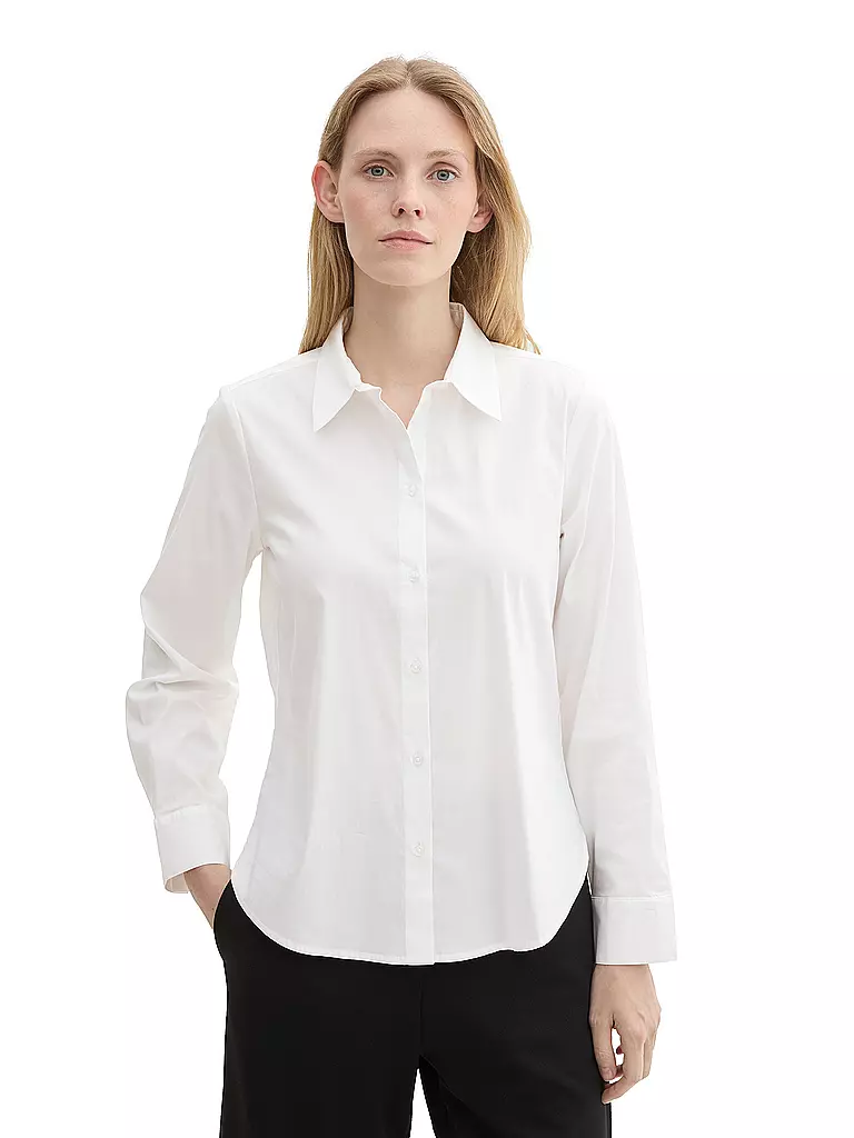 TOM TAILOR | Hemdbluse Regular Fit | weiss