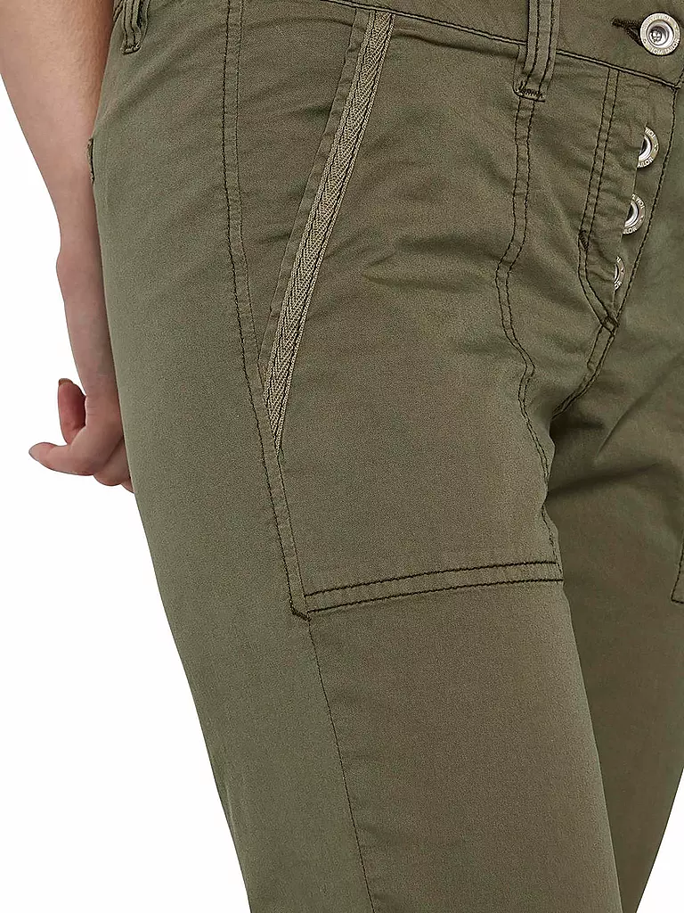 TOM TAILOR | Hose Tapered Relaxed Fit 3/4 | olive
