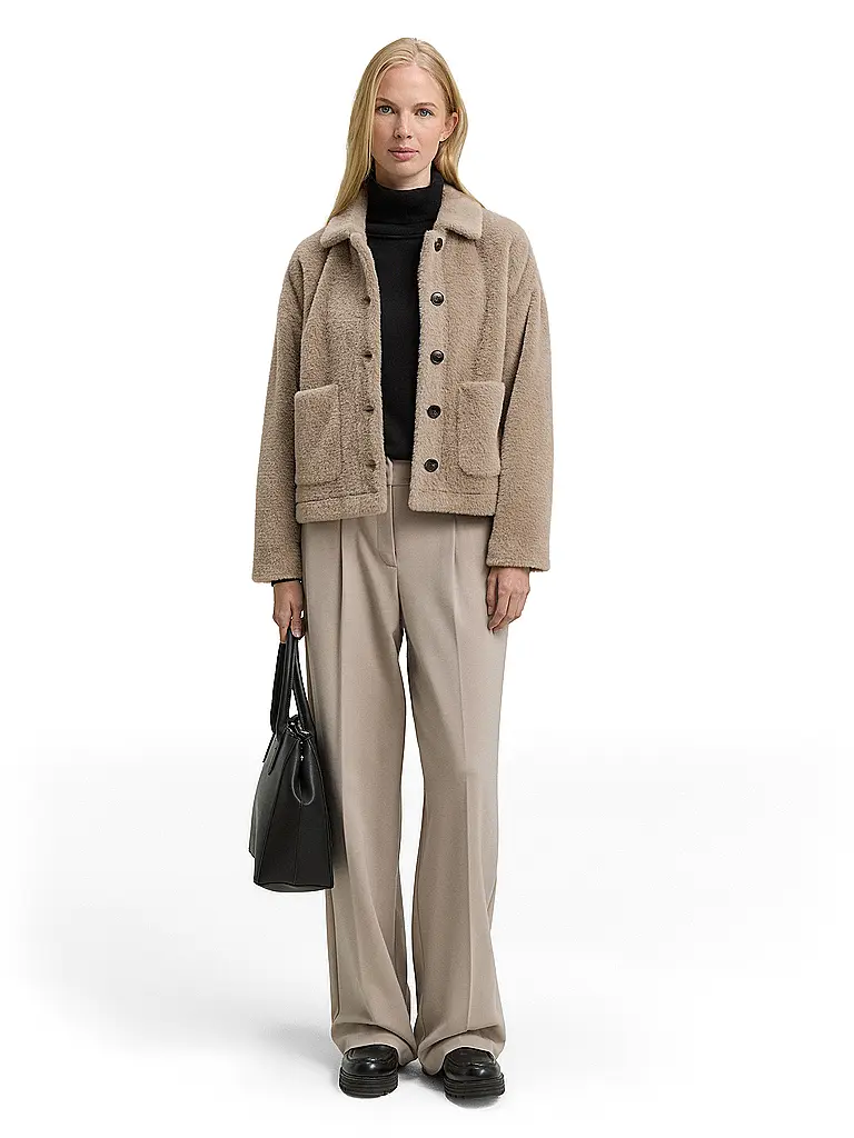 TOM TAILOR | Jacke in Felloptik  | beige