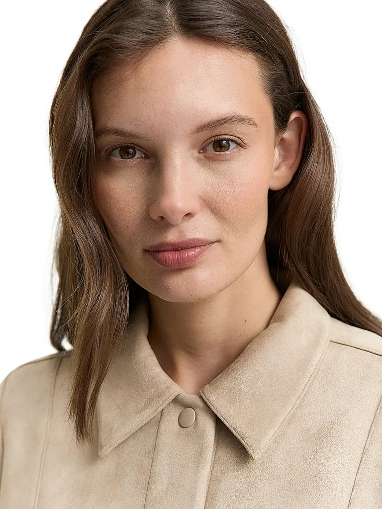 TOM TAILOR | Jacke in Lederoptik  | beige