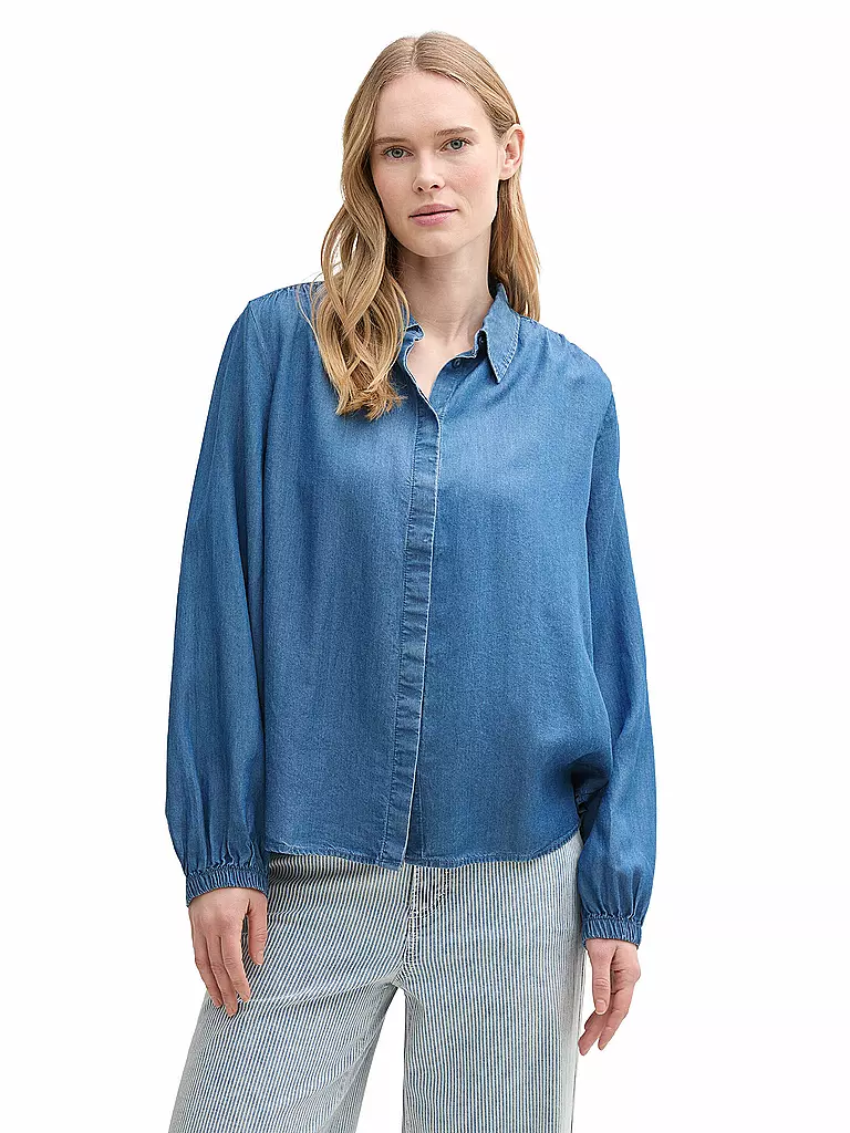 TOM TAILOR | Jeansbluse  | blau