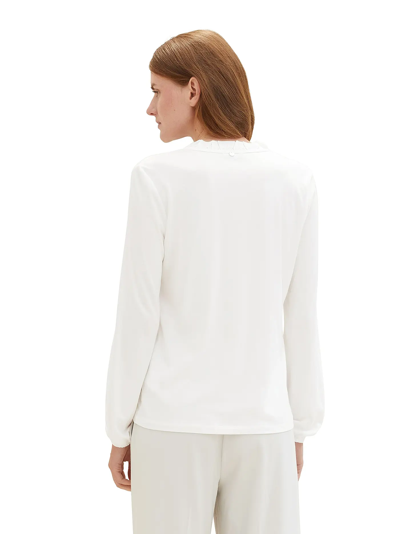 TOM TAILOR | Langarmshirt  | weiss