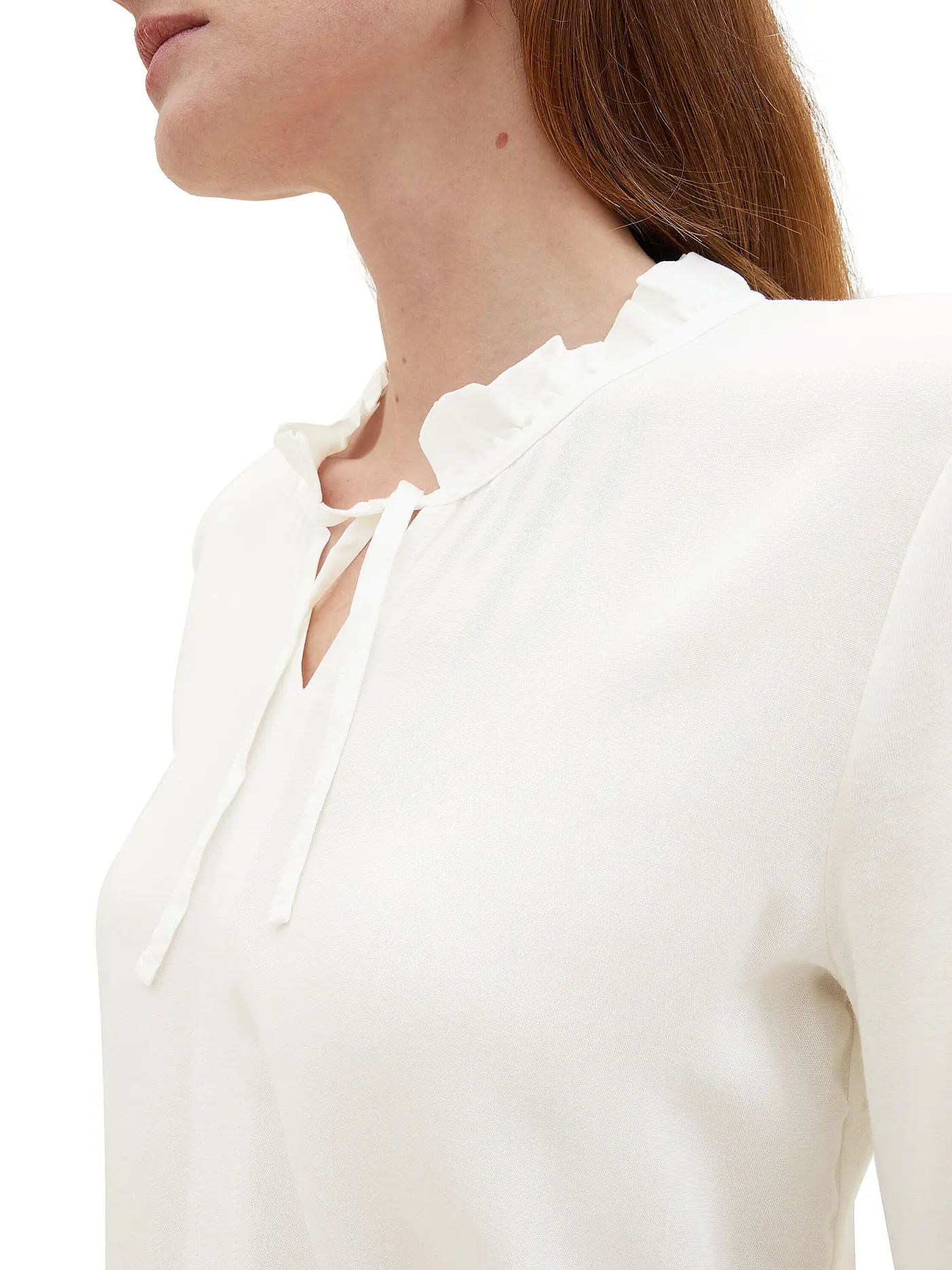 TOM TAILOR | Langarmshirt  | weiss