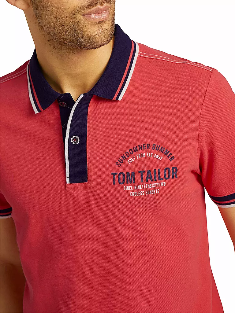 TOM TAILOR | Poloshirt  | rot