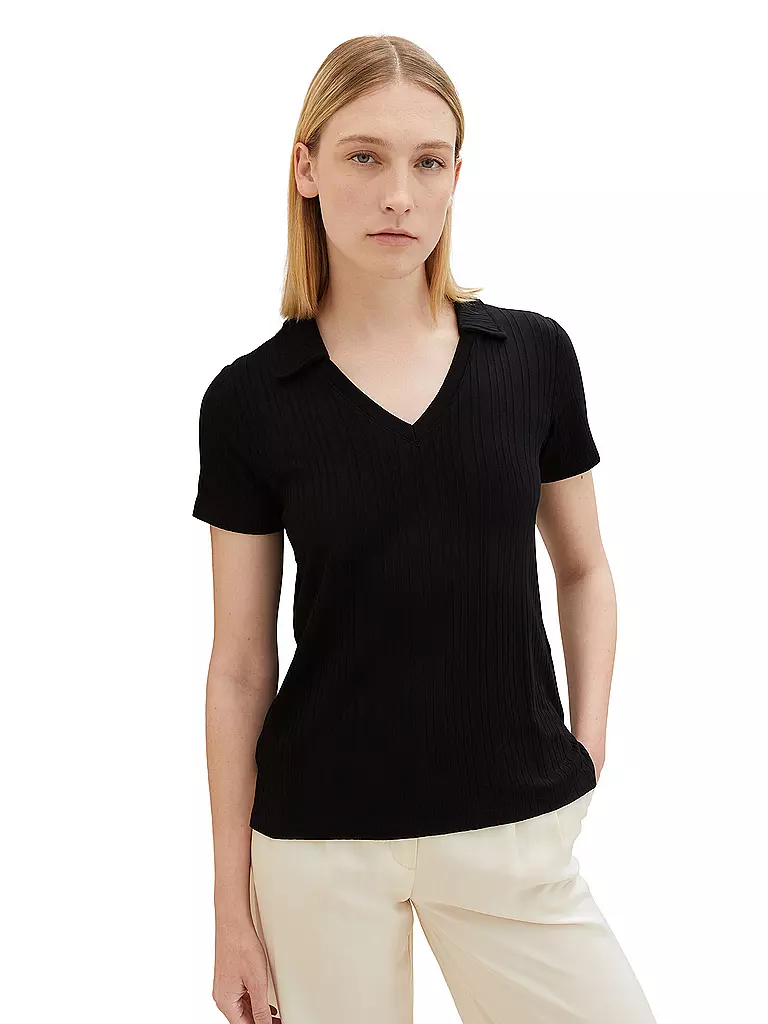 TOM TAILOR | Poloshirt | schwarz