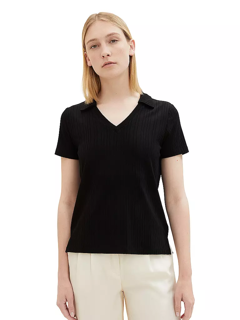TOM TAILOR | Poloshirt | schwarz