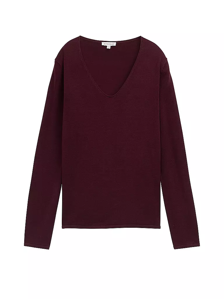 TOM TAILOR | Pullover  | dunkelrot