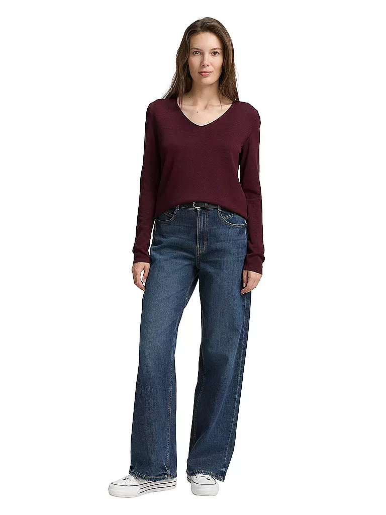 TOM TAILOR | Pullover  | dunkelrot
