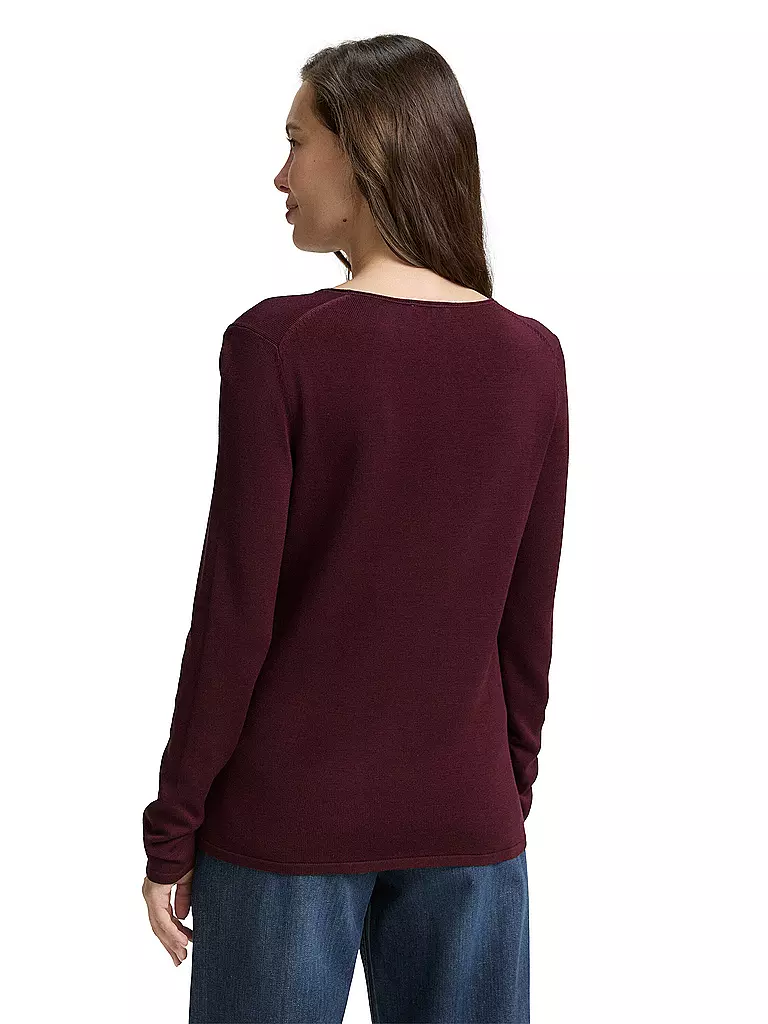 TOM TAILOR | Pullover  | dunkelrot