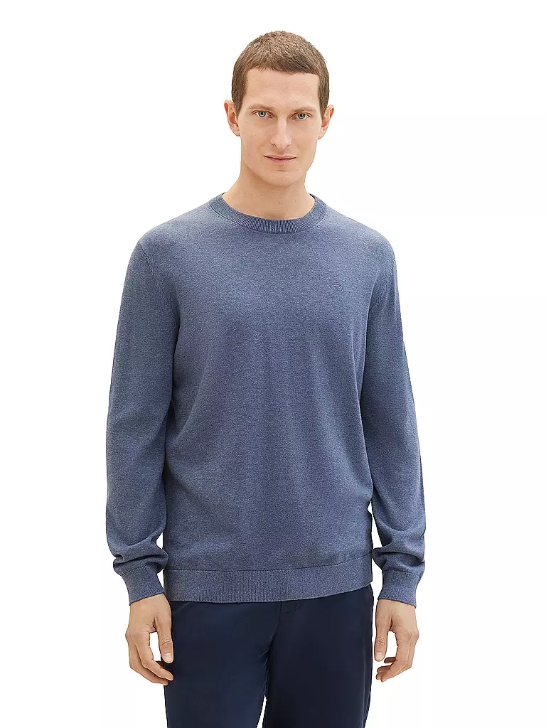 TOM TAILOR Maglione Uomo Lavorato A Maglia Multicolore - Modello 1043243 - Morbido, Con Scollo Rotondo E Polsini A Costine