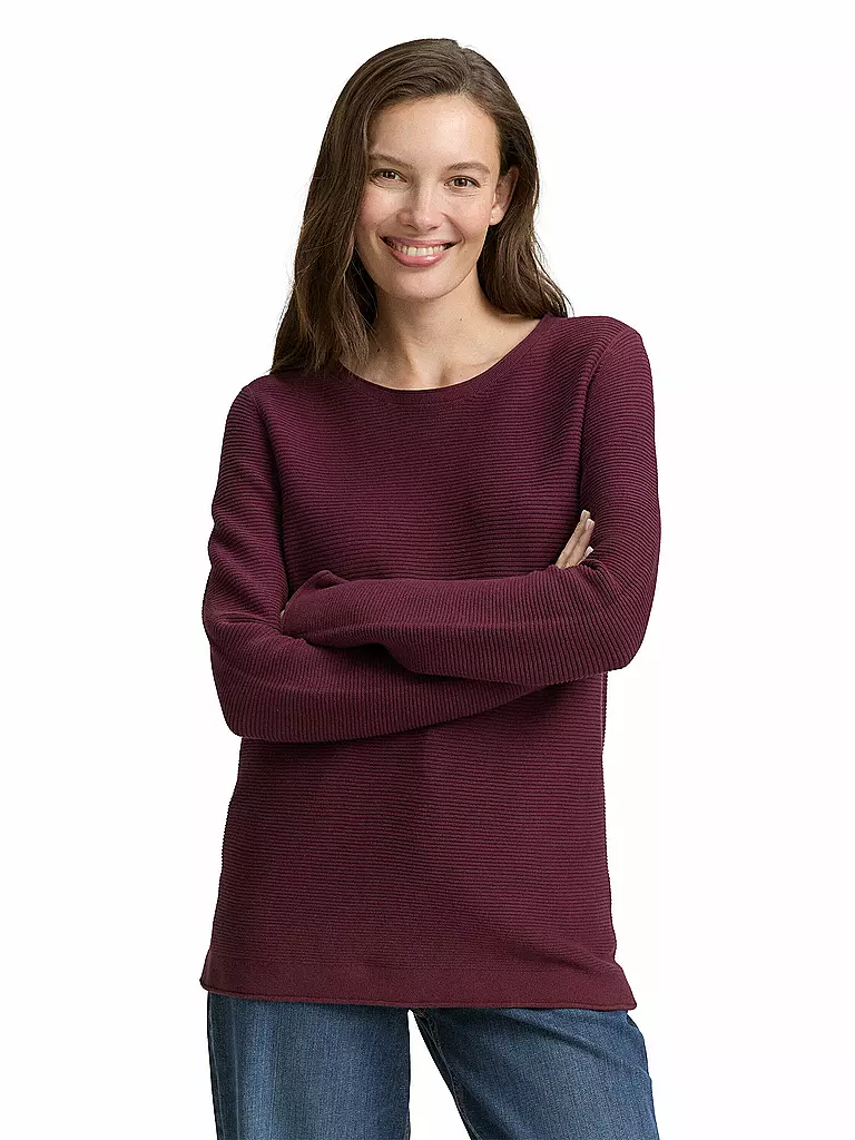 TOM TAILOR | Pullover  | dunkelrot