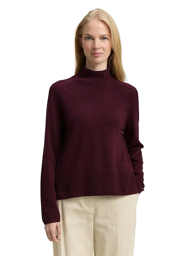 TOM TAILOR | Pullover  | dunkelrot