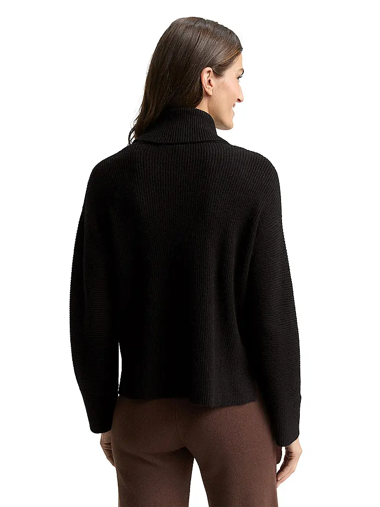 TOM TAILOR | Rollkragenpullover Oversized Fit | Schwarz