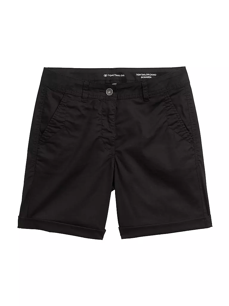 TOM TAILOR | Shorts  Chino | schwarz