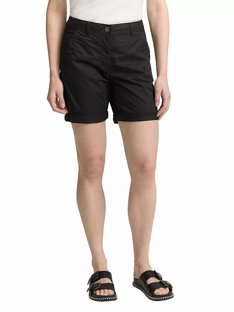 TOM TAILOR | Shorts  Chino | schwarz