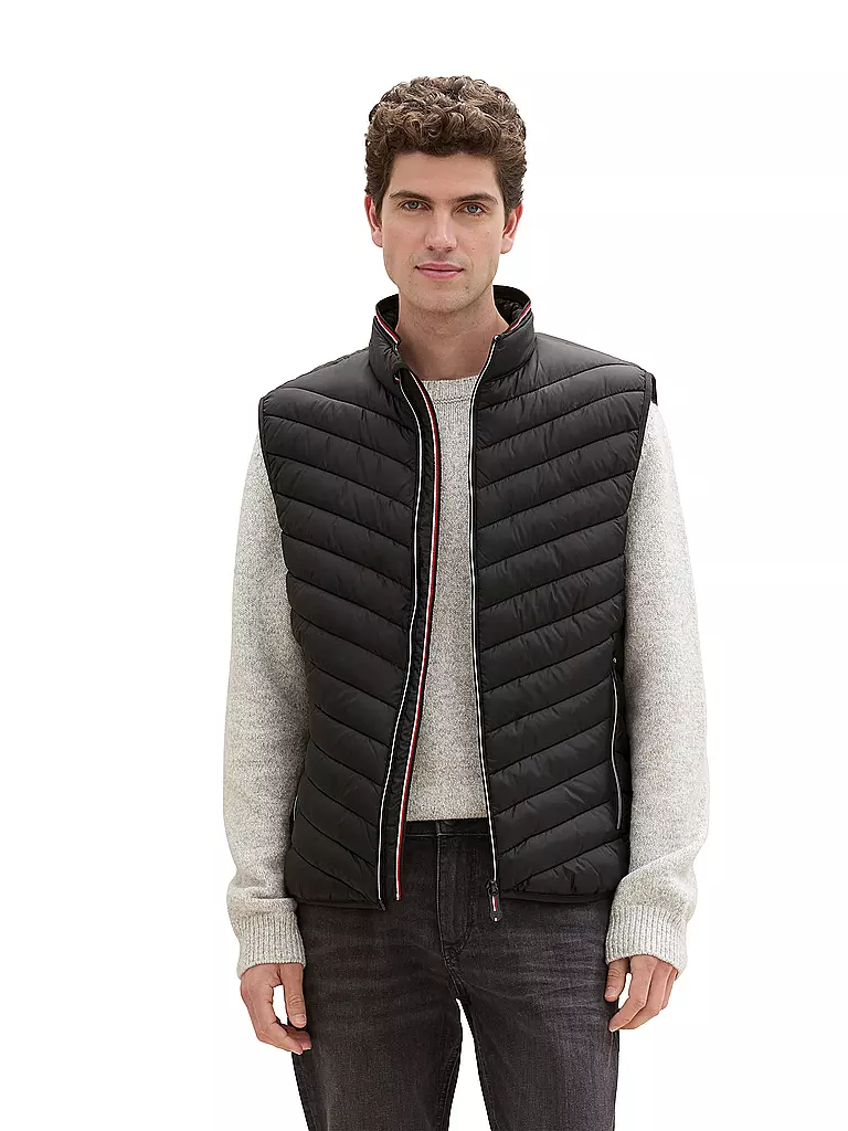 TOM TAILOR | Steppgilet | schwarz