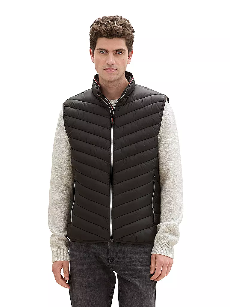 TOM TAILOR | Steppgilet | schwarz