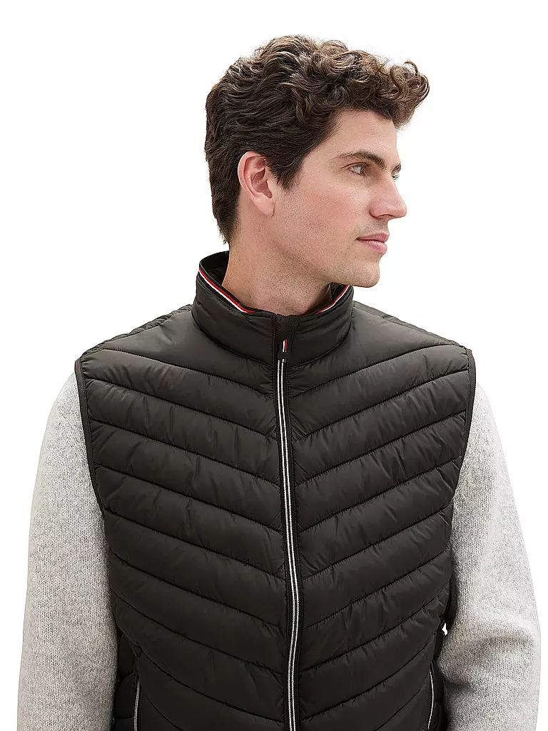 TOM TAILOR | Steppgilet | schwarz