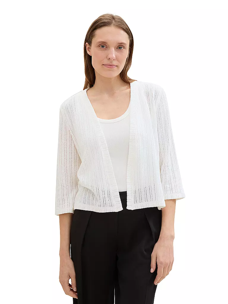 TOM TAILOR | Strickjacke | weiss