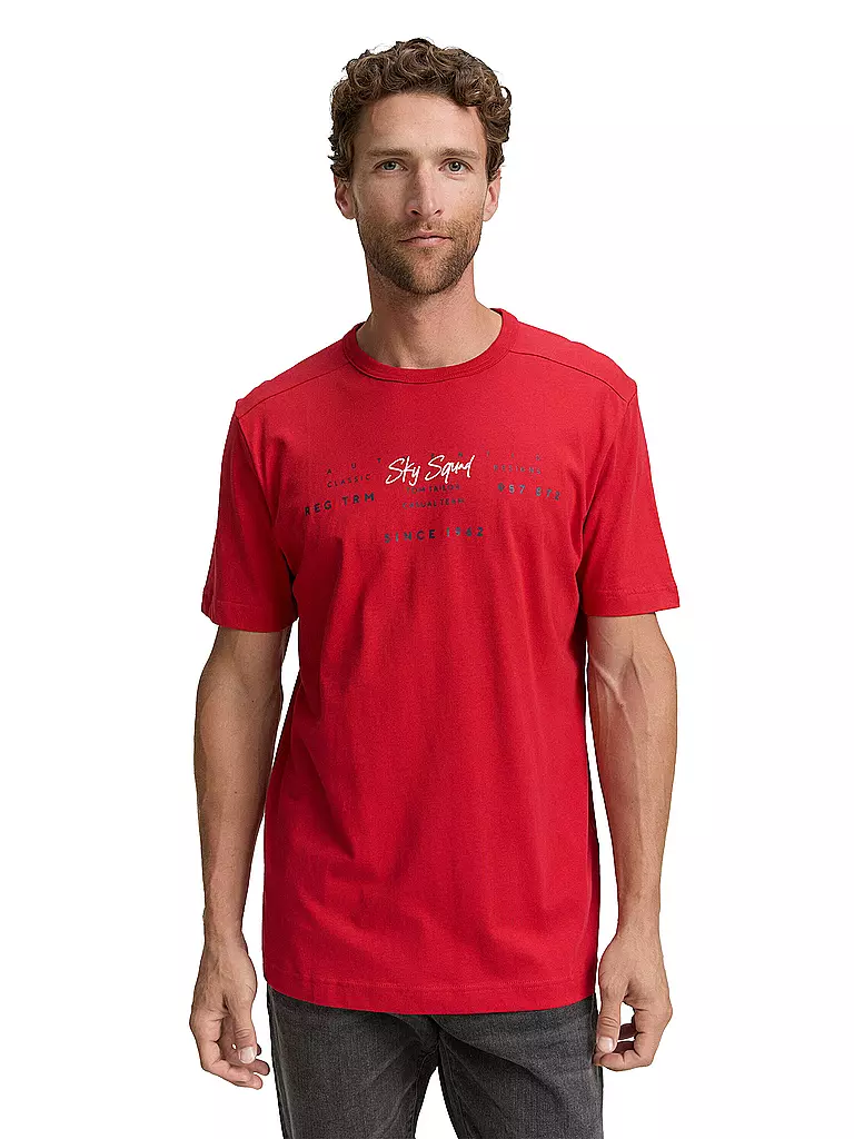 TOM TAILOR | T-Shirt  | Rot