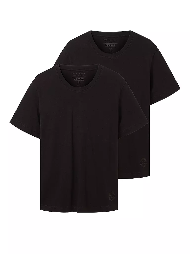 TOM TAILOR | T-Shirt 2-er Pkg. | schwarz