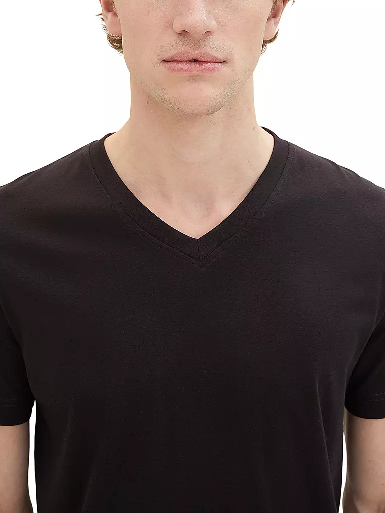 TOM TAILOR | T-Shirt 2-er Pkg. | schwarz